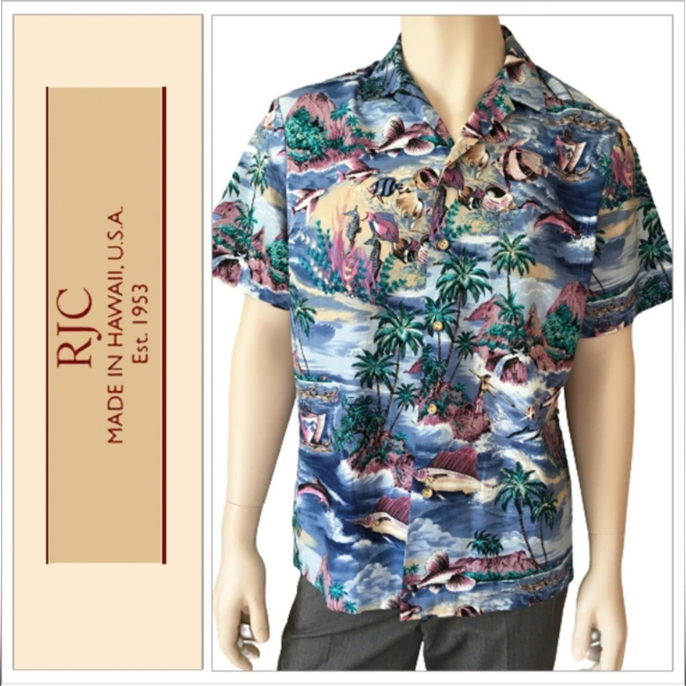 🔥 5 FOR $20 🔥RJC Ltd Hawaiian Tiki Shirt 100% Cotton